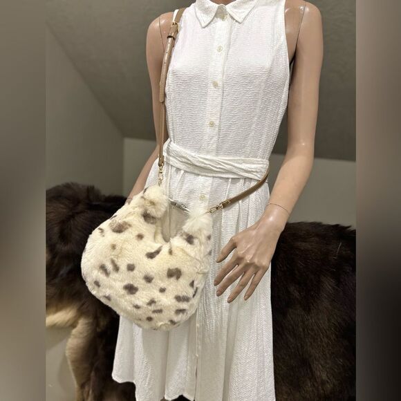 Multi Use Style Handmade Real Rex Rabbit Fur Purse/Shoulder Bag/Crossbody - Picture 9 of 16